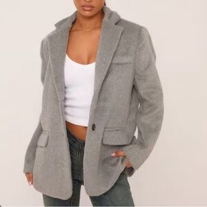 Oversized light grey faux wool blazer Women's xs/small blueberry